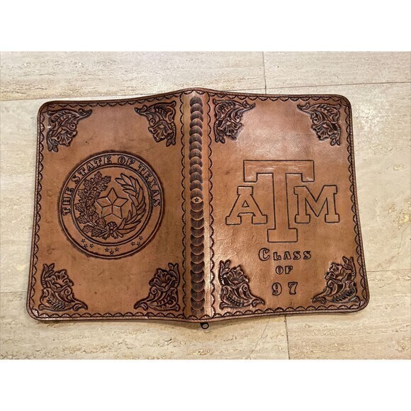13" Leather Portfolio‎ Organizer Binder  Texas A&M Class Of 97 Very Unique - Picture 3 of 9